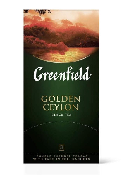 Greenfield Чай черный Golden Ceylon, 25 пакетиков по 2 г - купить с ...