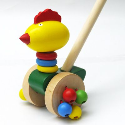 Деревянная игрушка "Каталка Петушок на палочке" - купить с доставкой по ...