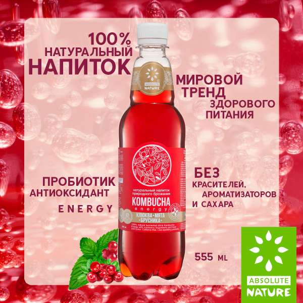 Комбуча чайный гриб Absolute Nature "KOMBUCHA-ENERGY" без сахара с ...
