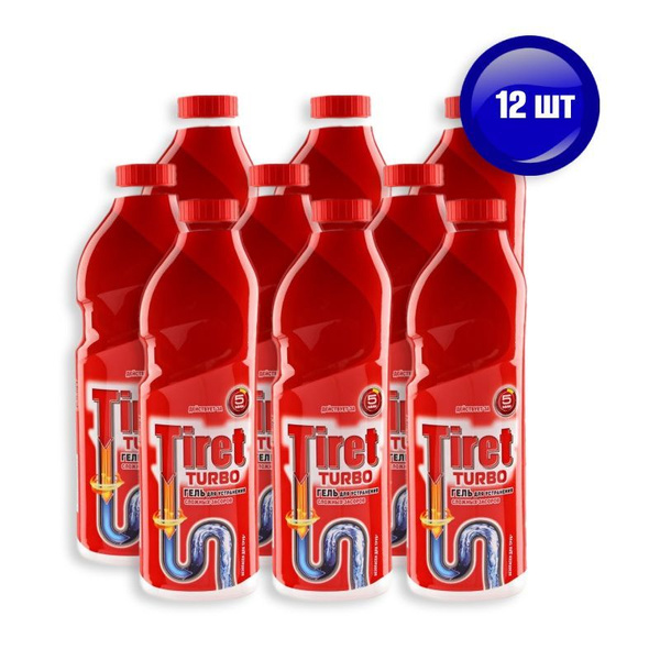 Гель для устранения сложных засоров Tiret (Тирет) Turbo, красный, 500 ...