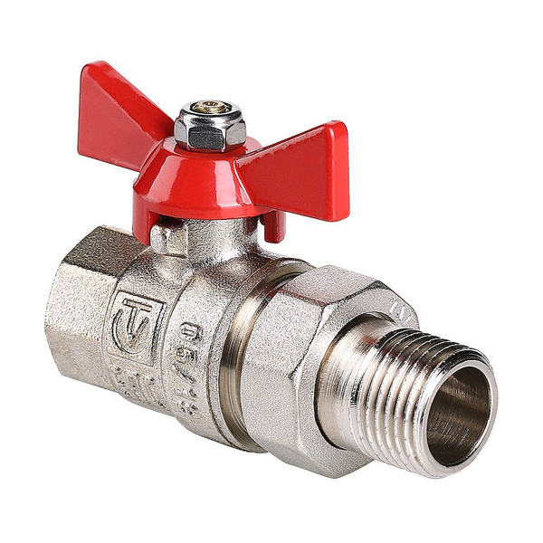 Кран шаровой 1/2" вн-нар VALTEC BASE с полусгоном, прямой / Латунная ...