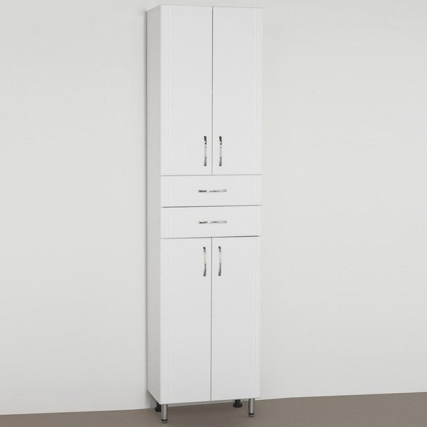 Шкаф-пенал Style Line Эко Стандарт напольный, 48 см, белый, подвесной ...