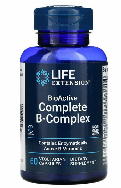 Life Extension, полный биоактивный комплекс витаминов группы B NOW, 60 ...
