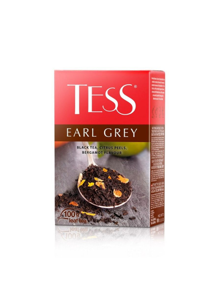 Tess Чай листовой Earl Grey, черный с добавками, 100 г - купить с ...