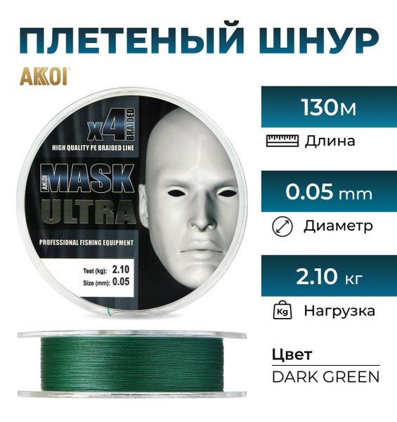 Плетеный шнур для рыбалки AKKOI, 130 м купить по выгодной цене в ...