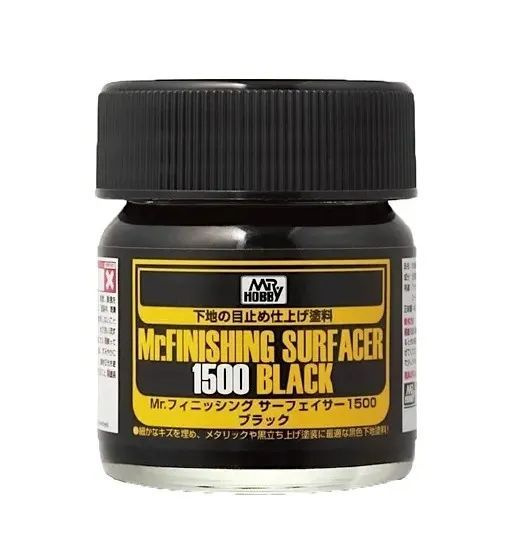 Финишная грунтовка Mr.Hobby Mr.FINISHING SURFACER 1500 черная 40мл. SF ...