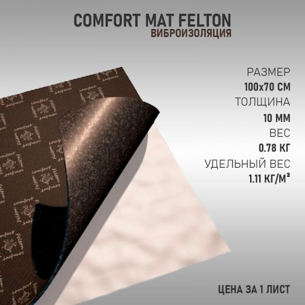 Шумоизоляция Comfort Mat Felton (100x70см 10мм) 1лист - купить по ...