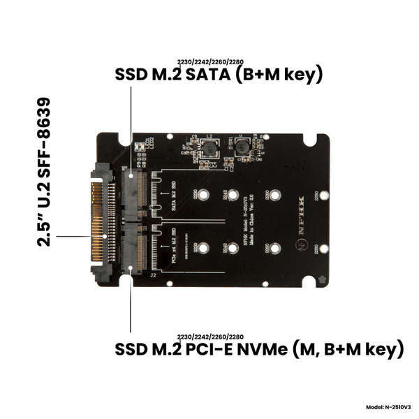 Адаптер-переходник для SSD M.2 SATA (B+M key) / M.2 PCI-E NVMe (M key ...