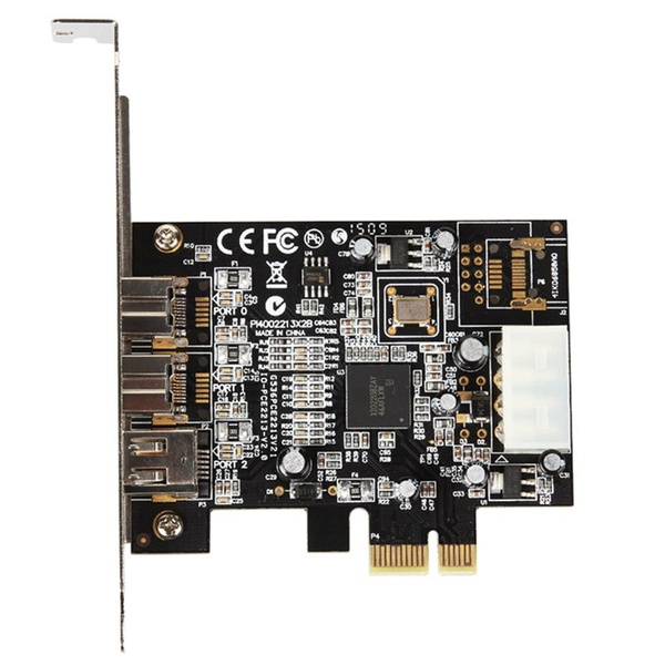 PCI Express 3-портовая карта видеозахвата Firewire 1394B и 1394A PCIe 1 ...