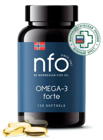 NFO ОМЕГА-3 ФОРТЕ, капсулы 1384 мг, №120 / Norwegian Fish Oil Норвегиан ...
