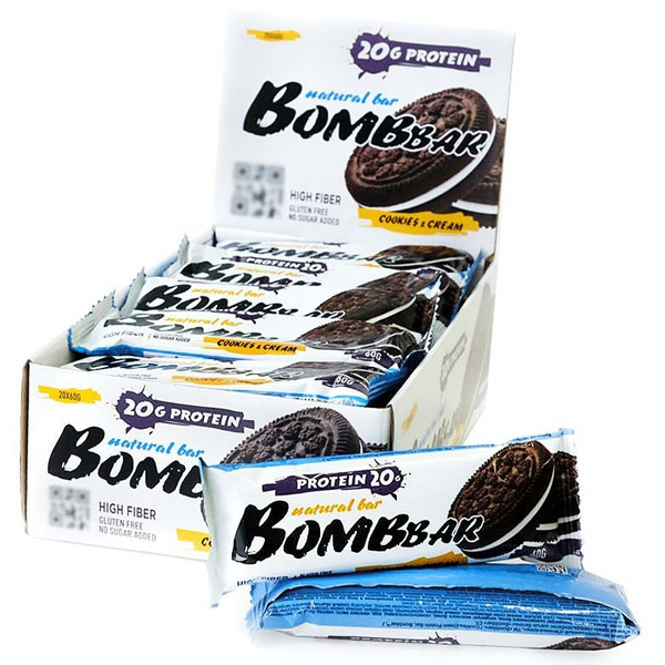 BOMBBAR Протеиновый батончик Печенье с кремом 60 г, 20 шт - купить с ...