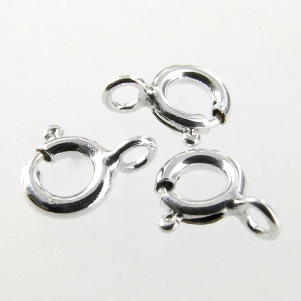 Застежка замок кольцо шпрингельный Sterling Silver 5 мм, фурнитура для ...