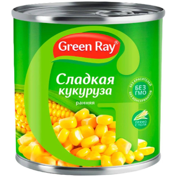 Кукуруза Green Ray деликатесная сладкая, 425г - купить с доставкой по ...