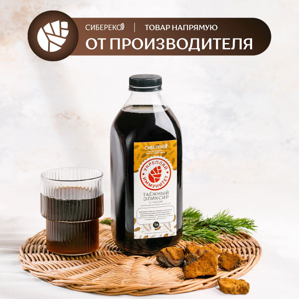 Таёжный эликсир с чагой SIBERECO 1 л / экстракт пихты сибирской ...