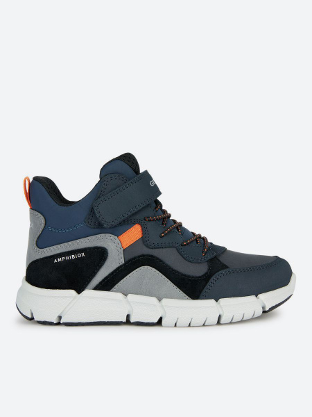 Geox J Flexyper Boy B ABX, sneeuwlaarzen voor kinderen, donkergrijs/koningsblauw, 39 EU