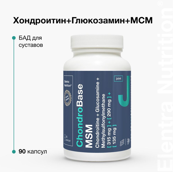 Хондроитин с Глюкозамином МСМ для суставов и связок, Elentra Nutrition ...