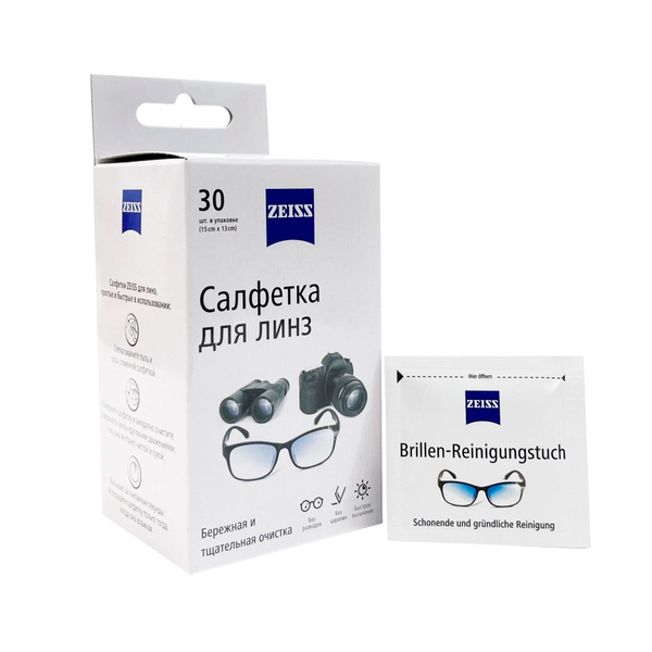 ZEISS влажные салфетки для очков и оптики, 30 шт. купить на OZON по ...