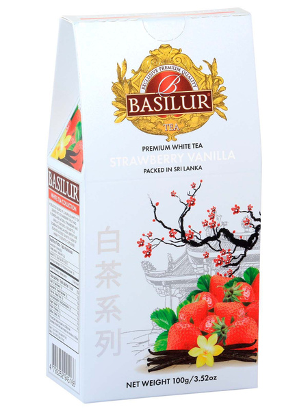 Чай Basilur Белый чай "СО ВКУСОМ КЛУБНИКИ И ВАНИЛИ" 100г - купить с ...