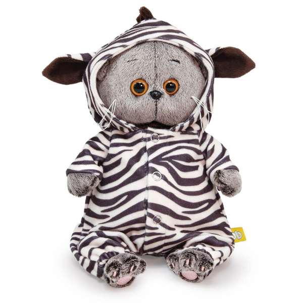 Мягкая игрушка BudiBasa Котик Басик BABY 20см в комбинезоне Зебра ...