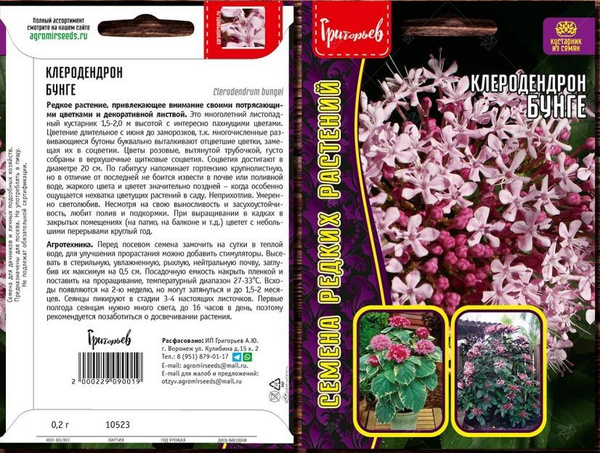 Клеродендрум Редкие семена НФ-00014806 - купить по выгодным ценам в ...