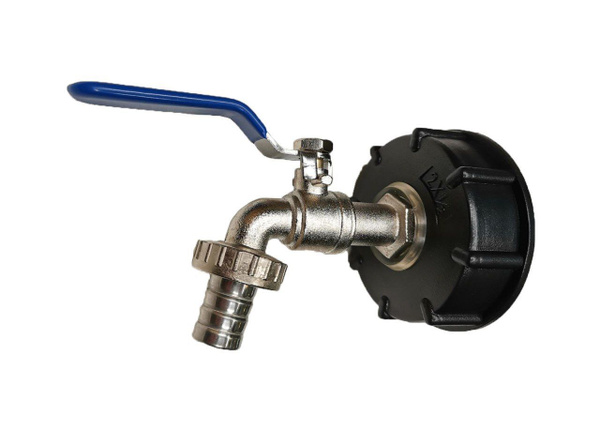 Кран на Еврокуб 1/2 (15мм), переходник для Еврокуба 60х1/2, 2"(S60)х1/2 ...