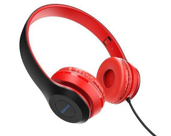 Наушники Полноразмерные borofone BO5 + с микрофоном красные - купить по ...