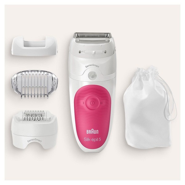 Эпилятор Braun S5 SES 5-600 белый/розовый 3 насадки - купить с ...
