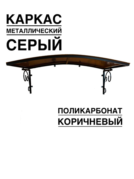 Козырек над крыльцом, над дверью ArtCore металлический каркас с сотовым ...