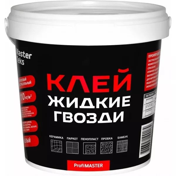 Клей монтажный акриловый MasterTeks PM экстрасильный 110 кг/м2 Белый (1 ...