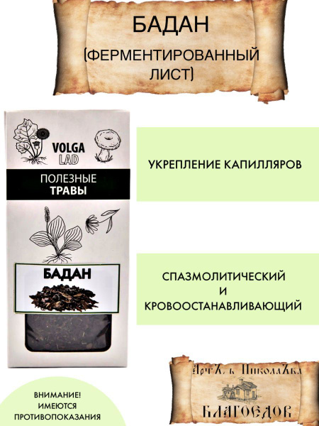 Бадан (лист), для укрепления капиляров, 50 г - купить с доставкой по ...