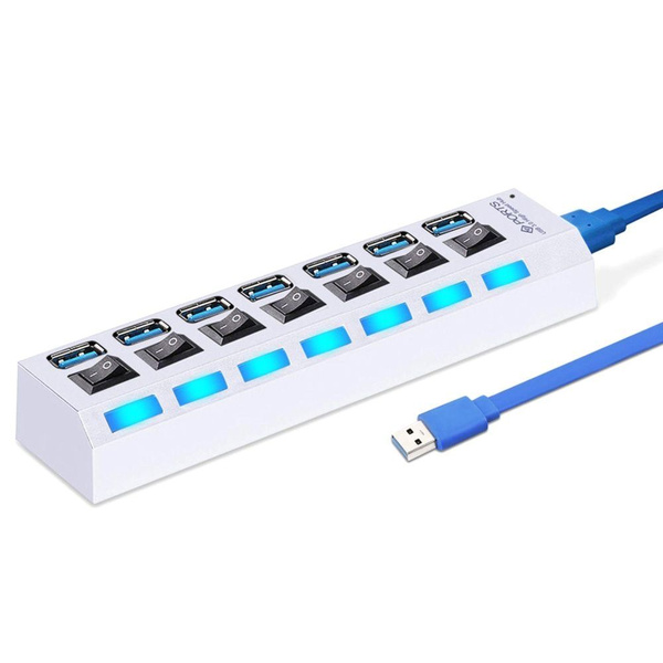 Разветвитель хаб концентратор с внешним питанием 7-port USB 3.0 HUB ...