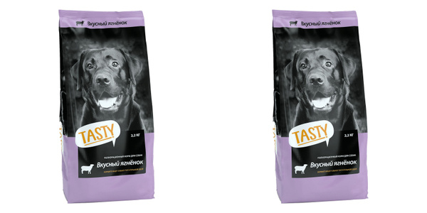 Tasty Petfood Сухой корм для собак Вкусный ягнёнок, 2200 г, 2 уп ...