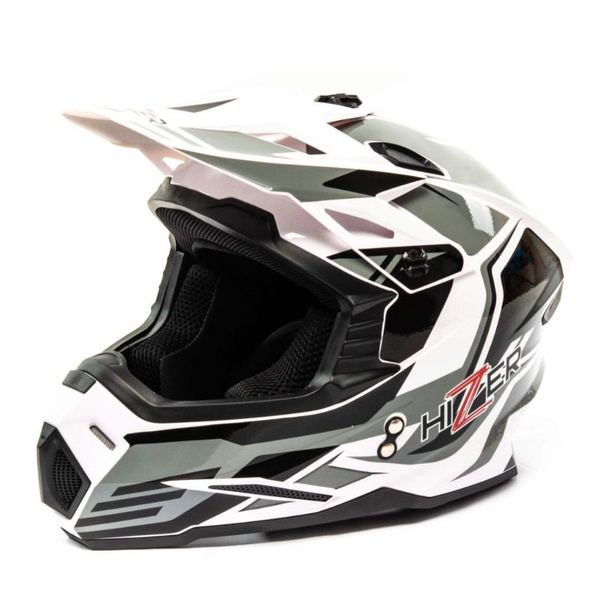 Шлем мото кроссовый HIZER J6801 (S) #4 white/gray - купить с доставкой ...