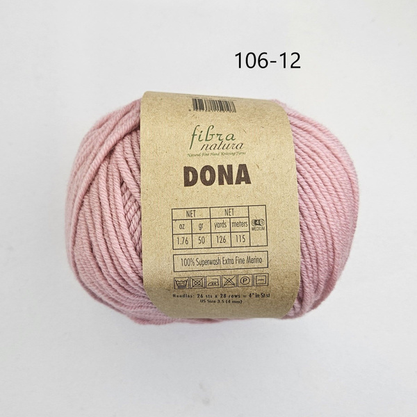 Пряжа Fibra Natura Dona/Фибра Натура Дона/, цвет 106-12 - Пудра , 2 ...
