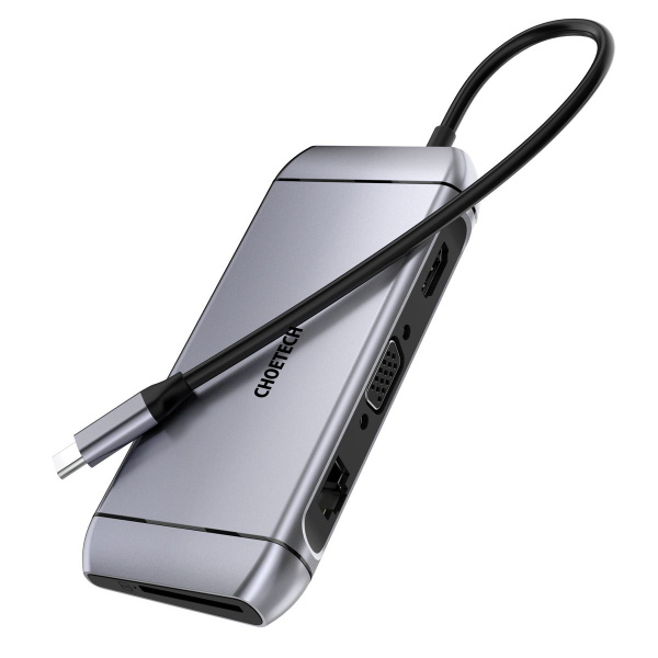 Док-станция, хаб разветвитель USB-C 9-в-1 Choetech, для всех мобильных ...