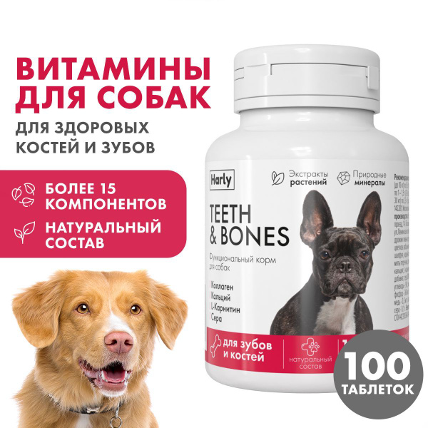 Витамины для собак и щенков для костей и зубов, 100 таблеток - купить с ...