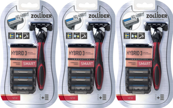Zollider Многоразовые станки Hybrid 3 SMART, 3 лезвия,4 шт, 3 уп ...