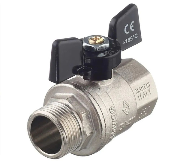 Кран шаровый Bugatti Oregon 3/4", внутренняя-наружная резьба, бабочка ...