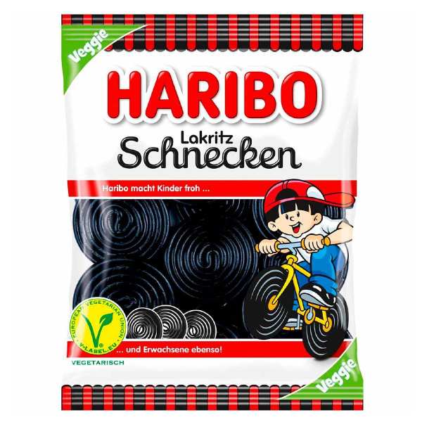 Жевательный мармелад Haribo Lakritz Schnecken лакрица (Германия), 175 г ...