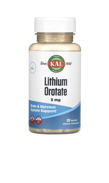 Литий Оротат KAL Lithium Orotate 5 mg 120 капсул - купить с доставкой ...