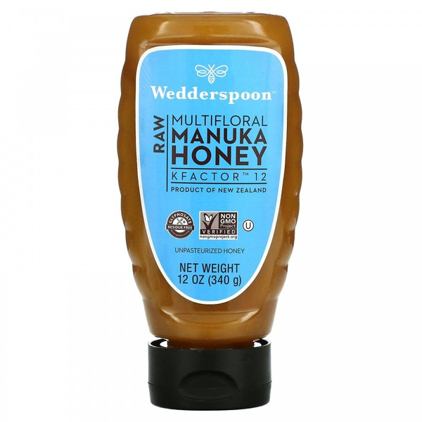 Wedderspoon, Raw, многоцветковый мед манука, KFactor 12, 340 г (12 ...