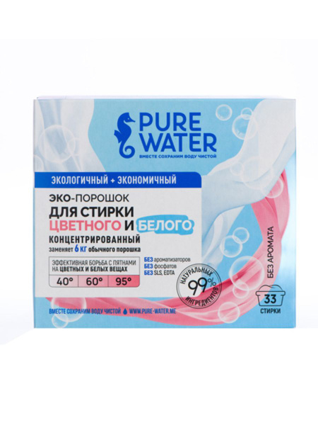 Pure Water Стиральный порошок 1000 г - купить с доставкой по выгодным ...