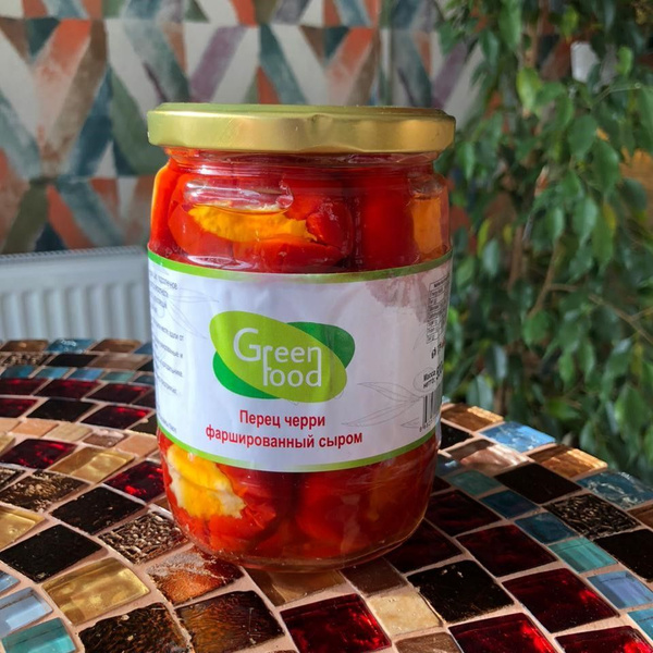 Перец черри фаршированный сыром, 530 гр., Green food, Турция - купить с ...