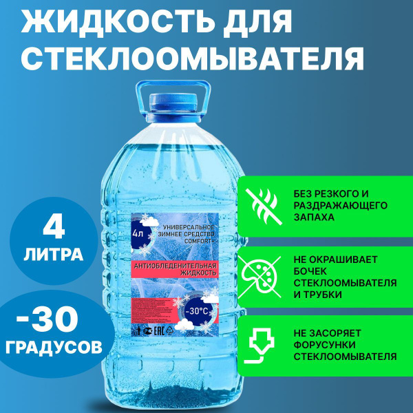 Незамерзающая жидкость для стеклоомывателя Comfort+. Температура -30С ...