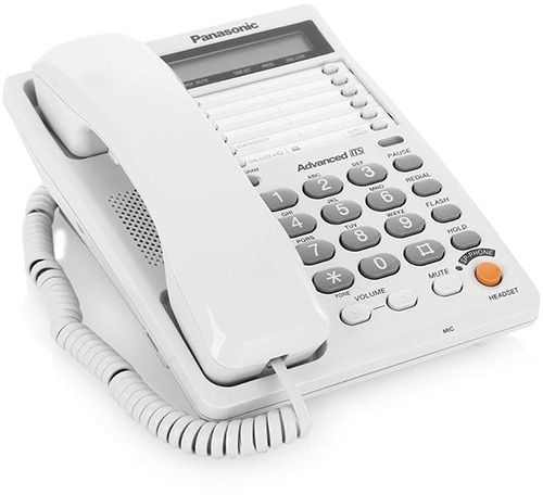 Проводной телефон Panasonic KX-TS2365RUW (белый), громкая связь ...
