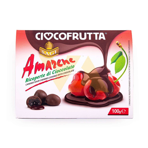 Вишня засахаренная в темном шоколаде (30%), CIOCCOFRUTTA, 0,100 кг ...