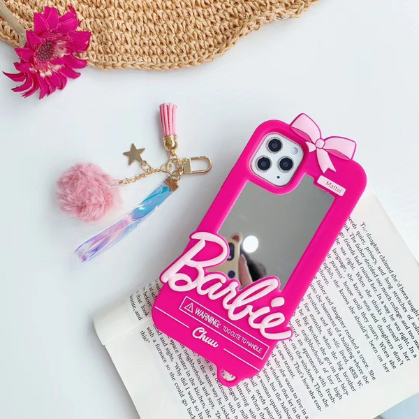 Чехол на iPhone 13 Pro Max Barbie для девушек с зеркалом розовый ...