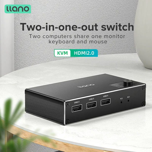 llano HDMI 2.0 KVM Splitter Screen Display Switcher, 2 входа и 1 выход ...