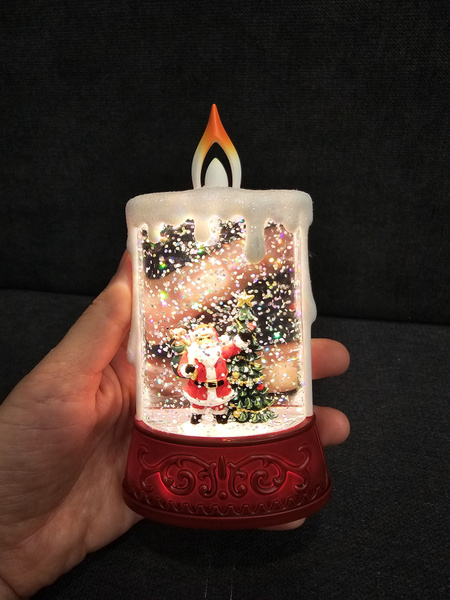 Новогодний фонарь, шар со снегом, снежный шар с блестками и подсветкой ...