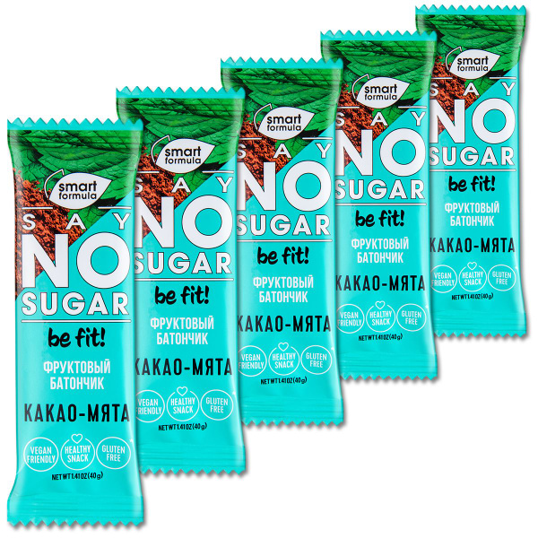 Батончик без сахара Smart Formula SAY No Sugar "Какао-Мята" 40 г, 5 шт ...